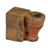 Antik svietnik z mangového dreva, 10x17x14cm