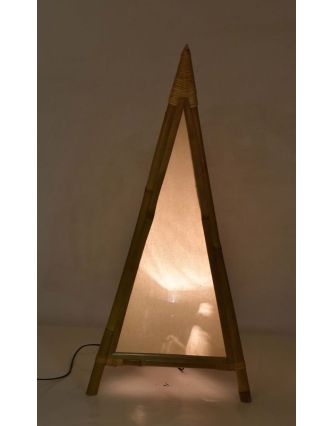 Stojacia lampa/tienidlo z bambusu a látky, 45x45x100cm