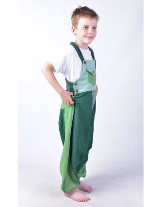 Detské nohavice s trakmi, zelené
