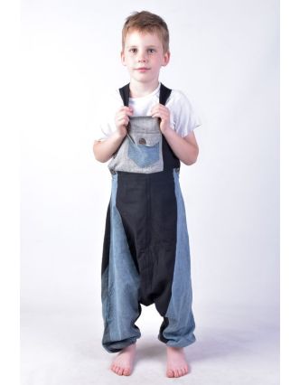 Detské nohavice s trakmi, šedé