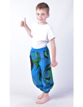 Detské nohavice balónové, "Disco design", modré