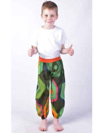 Detské nohavice balónové, "Disco design", zelené