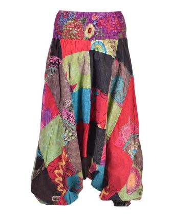 Multifarebné patchworkovej turecké nohavice, žabičkování