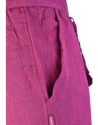 Nohavice dlhé unisex, vínové, vrecká na boku, guma v páse
