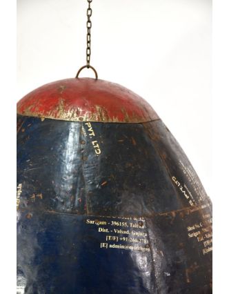 Lampa z recyklovaných plechov, ručné práce, priemer 58, výška 40cm