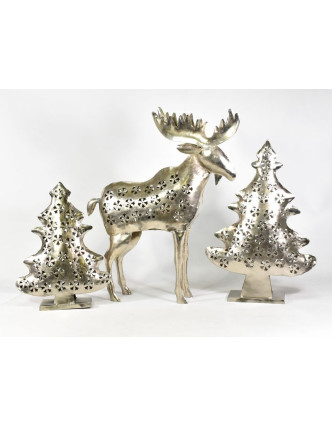 Vianočný stromček, kovový svietnik, ručné práce, 54x36x10cm