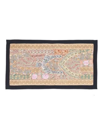 Unikátna patchworková tapiséria z Rajastanu, ručné práce, 80x45 cm