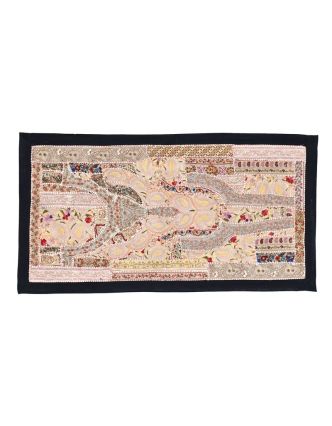 Unikátny tapisérie patchworková z Rajastan, ručné práce, 80x45 cm