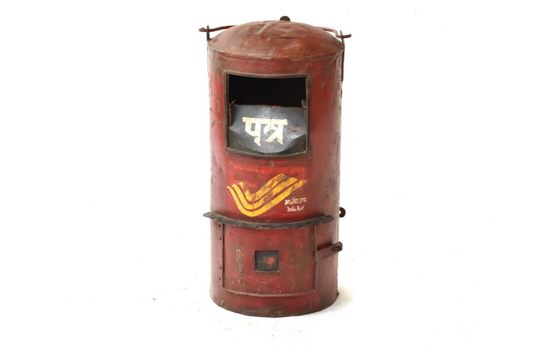 Poštová schránka Indickej pošty, ručne maľovaná, 34x34x63cm