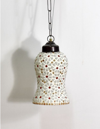 Sklenená mozaiková lampa, ručné práce, farebná, 20x12cm
