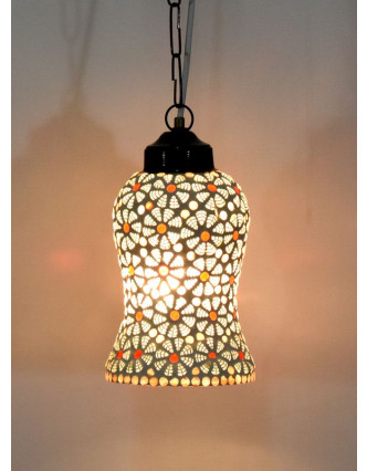 Sklenená mozaiková lampa, ručné práce, farebná, 20x12cm