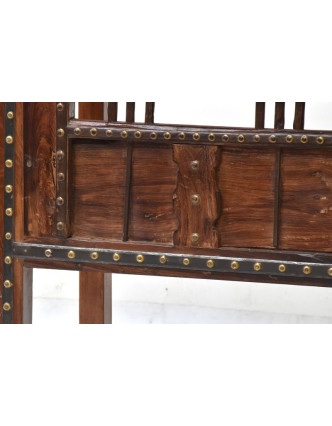 Konzolový stolík z antik teakového dreva, železné kovania, 125x45x73cm