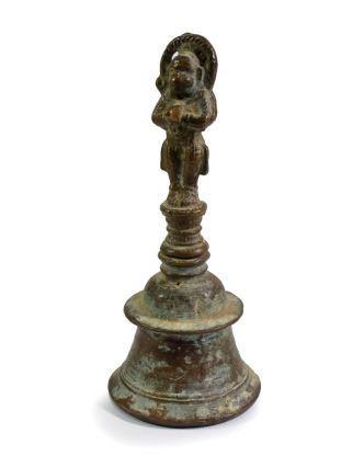 Zvonček sa soškou Hanuman, antik, 15cm