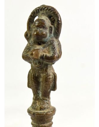 Zvonček sa soškou Hanuman, antik, 15cm