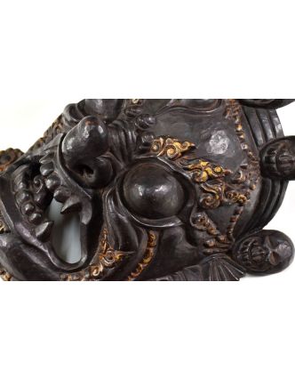 Bhairab, drevená maska, antik patina, ručné práce, 35cm
