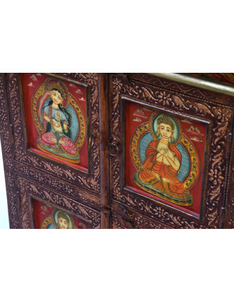 Komoda so zásuvkami v tibetskom štýle z mangového dreva, 122x26x92cm