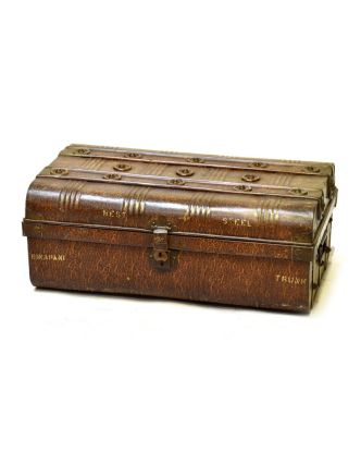 Plechový kufor, antik, hnedý, 69x43x27cm