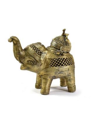 Slon "tribal art", mosadzná soška, otváracia, 13cm