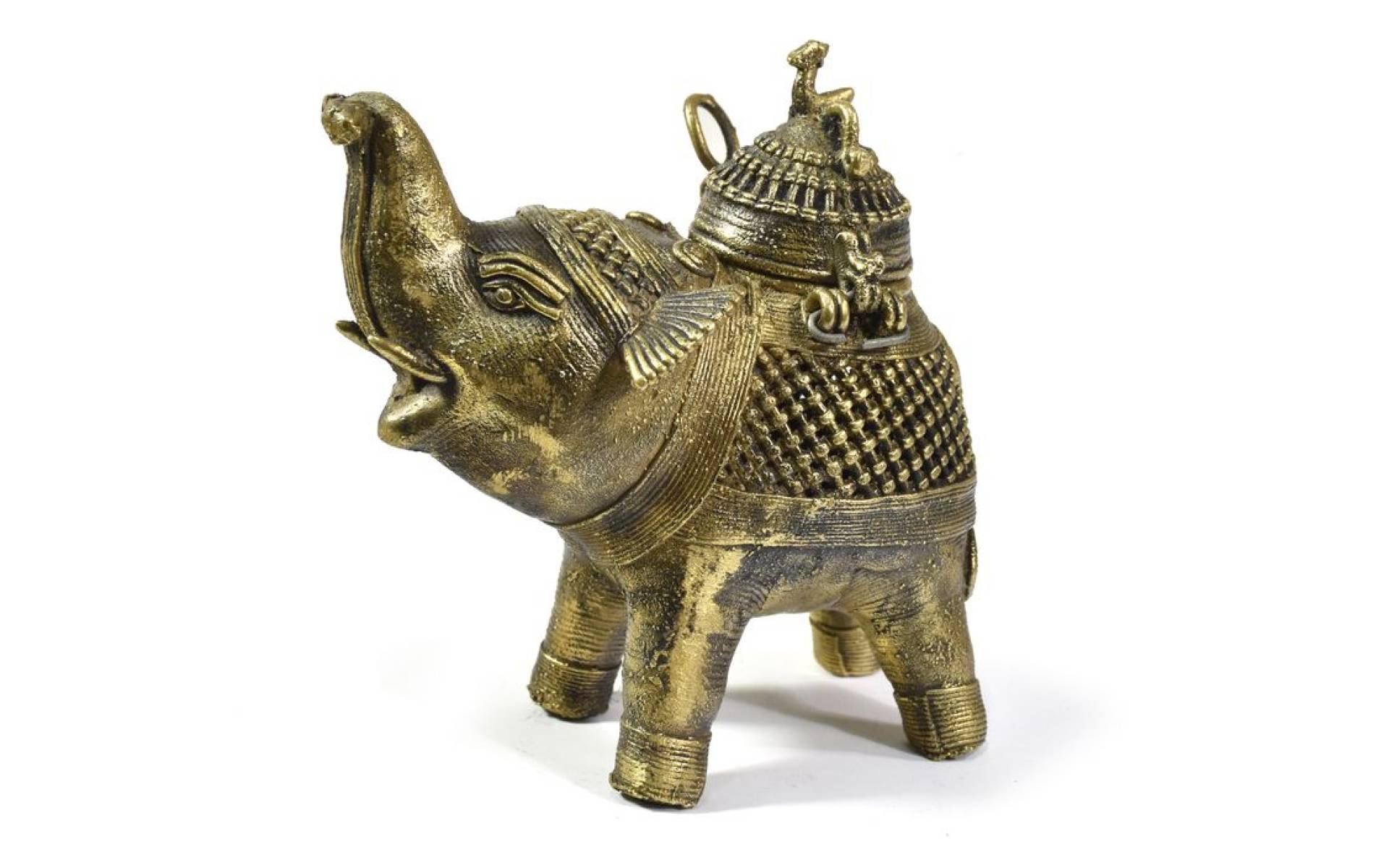 Slon "tribal art", mosadzná soška, otváracia, 13cm