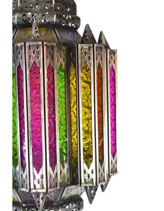 Presklená lampa v arabskom štýle, multifarebná, ručné práce, cca 27x47cm