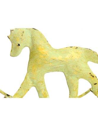 Kovová soška koníka, zeleno žltá patina, 14x4x11cm