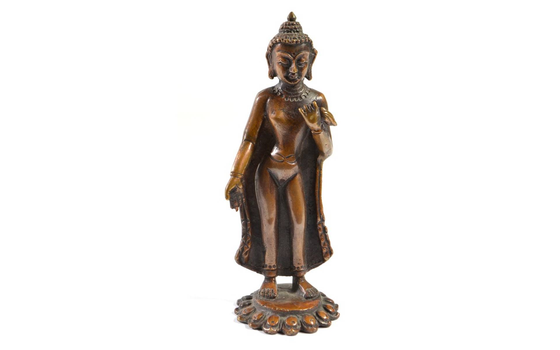 Bodhisatwa, soška malá, meď, 12,5x4cm