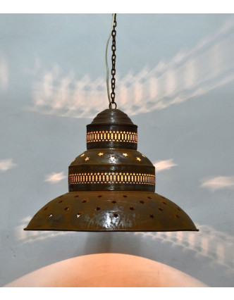 Kovová lampa v orientálnom štýle, hrdza ,, 45x45x40cm