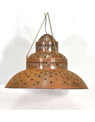 Kovová lampa v orientálnom štýle, hrdza, 61x61x42cm