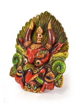 Drevená maska, Garuda, ručne maľovaná, 35x47cm
