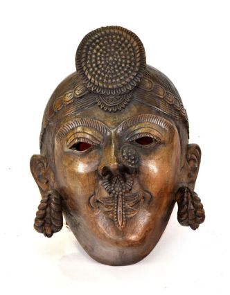 Drevená maska Nepálske ženy, 24x28cm