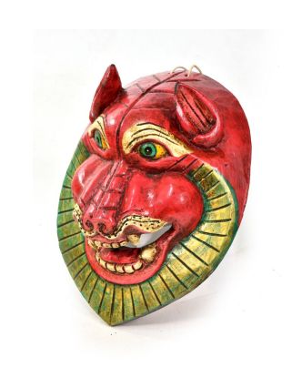 Drevená maska, snežný lev, ručne maľovaná, 21x27cm