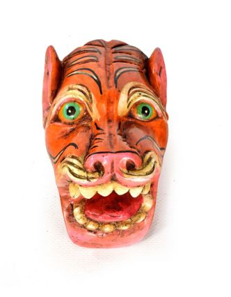 Drevená maska, tiger, ručne maľovaná, 8x9cm