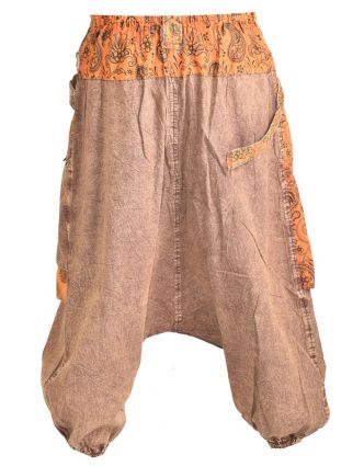 Unisex turecké nohavice s vreckami, stonewashed dizajn, Chakra print