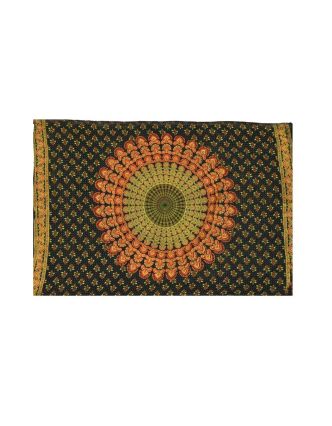 Sárong modro-zelený "Naptal" design, 110x170cm, s ručnou tlačou