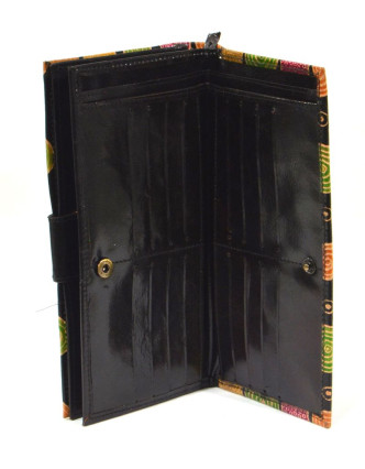 Peňaženka, maľovaná kože, čierna, 23x12cm