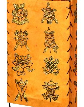 Tienidlo, štvorboké, oranžové so zlatou potlačou Astamangal, 18x25cm