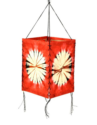 Tienidlo, červené, štvorboké, batika kruh, farbený ryžový papier, 18x26cm