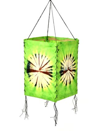 Tienidlo, zelené, štvorboké, batika kruh, farbený ryžový papier, 18x26cm