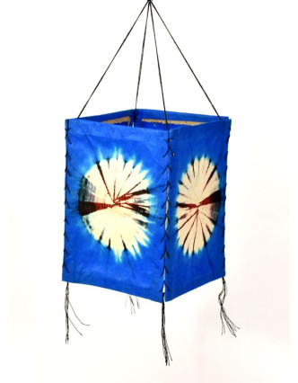 Tienidlo, modré, štvorboké, batika kruh, farbený ryžový papier, 18x26cm