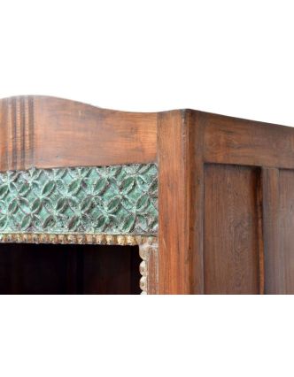 Knižnica z teakového dreva ručne vyrezávaná, 69x44x180cm