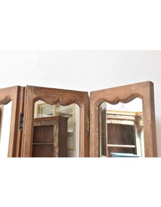 Paravan so zrkadlami z teakového dreva, 120x4x185cm