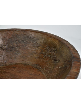 Drevená misa z teakového dreva, antik, 49x24x14cm
