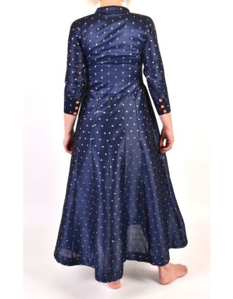 Luxusné indické šaty "Anarkali", tmavo modré, šál a leginy