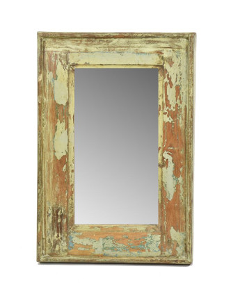 Zrkadlo v ráme, starý teak, 33x3x49cm