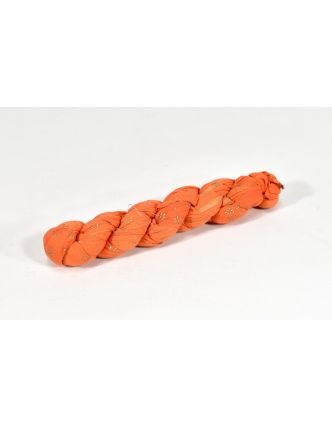 Šatka, oranžová, krčená úprava, zlatá tlač, 110x170cm