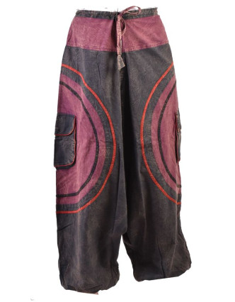 Unisex turecké nohavice s vreckami, stonewashed dizajn