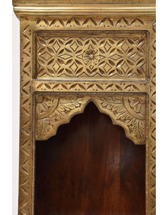 Knižnica z palisandrového dreva, zdobená mosadzou, 55x30x180cm