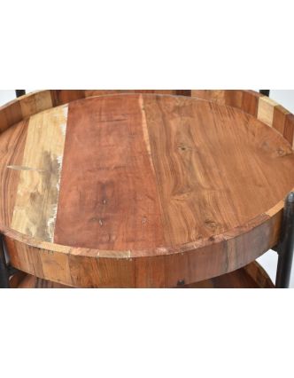 Okrúhly regál z teakového dreva, 60x60x92cm