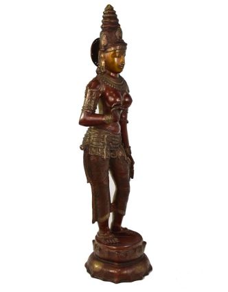 Mosadzná socha bohyne Parvati, 19x26x115cm