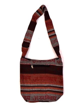 Taška cez rameno "Baba bag - Kerala" s potlačou mantry, 36x37cm